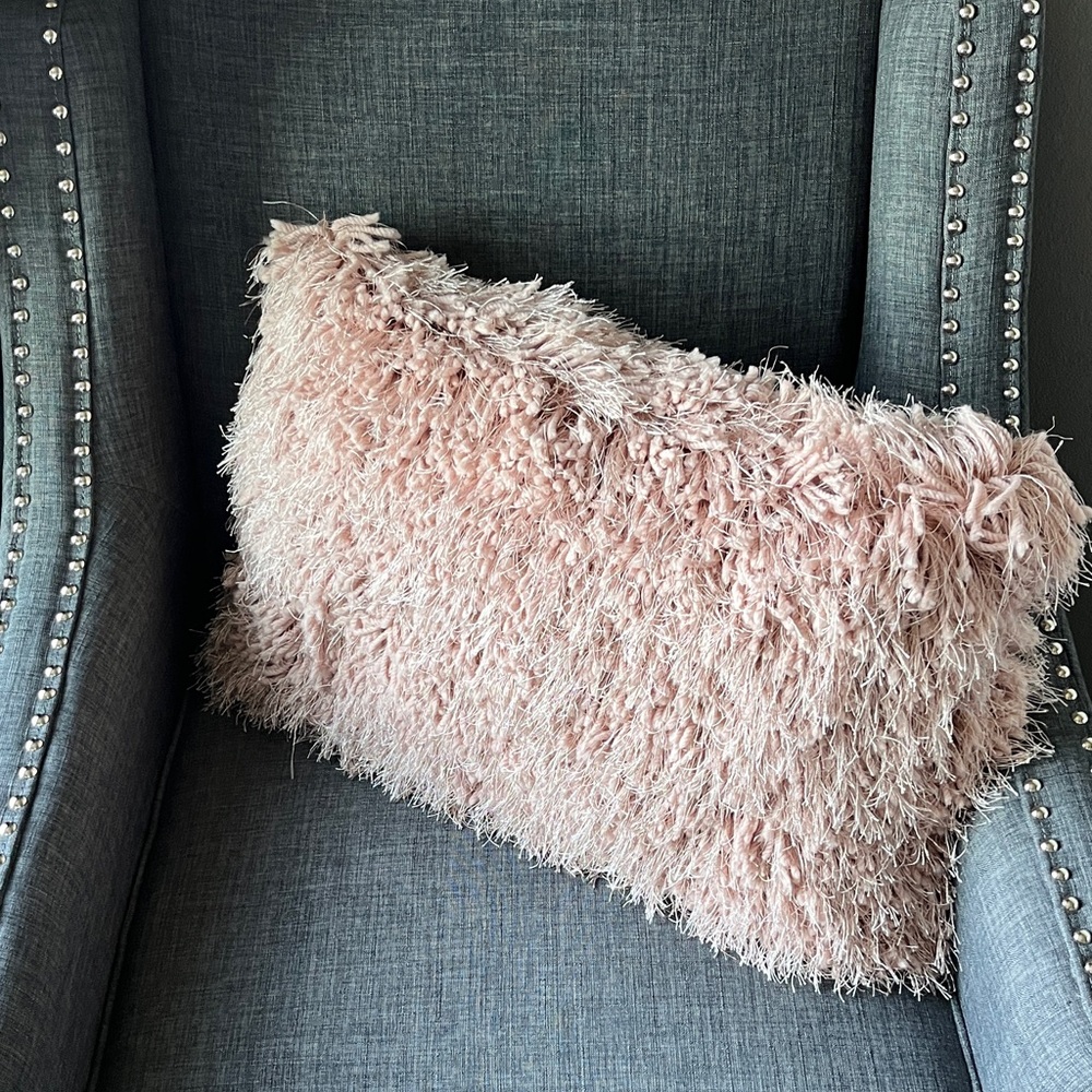 Blush Pink Throw Pillow EUC